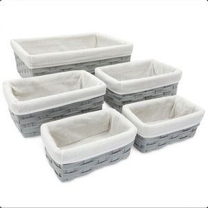 Grey woven baskets